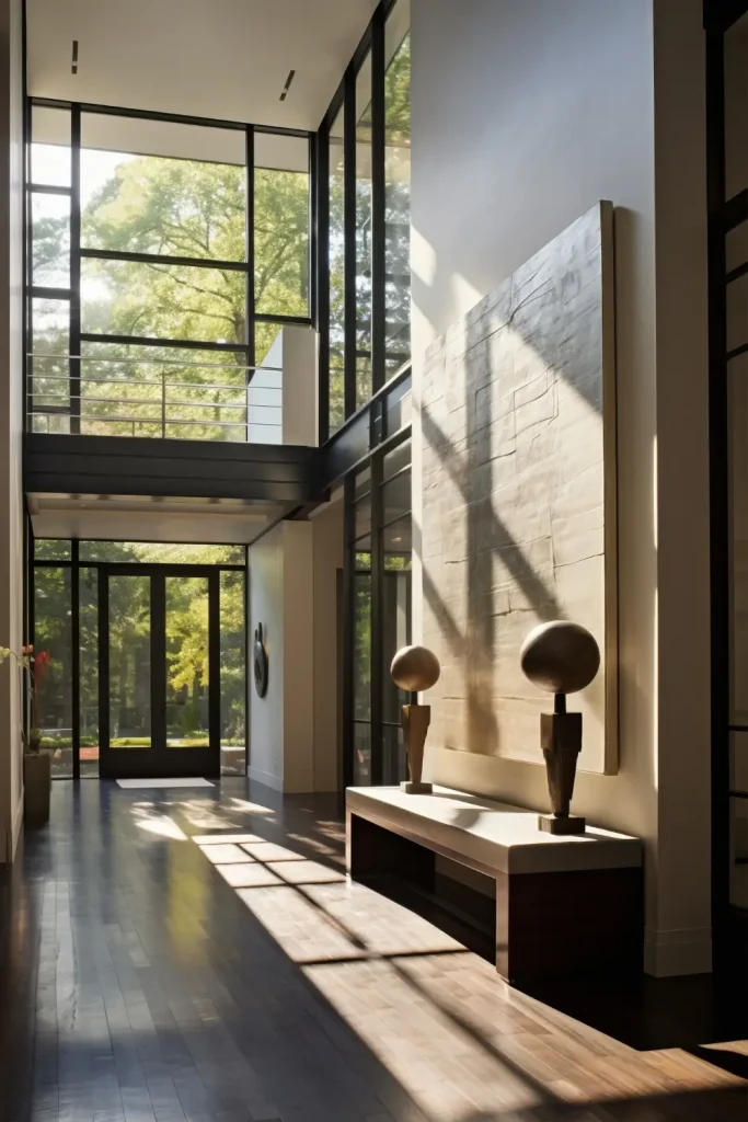 Tall ceiling entrance of a modern minimalistic home