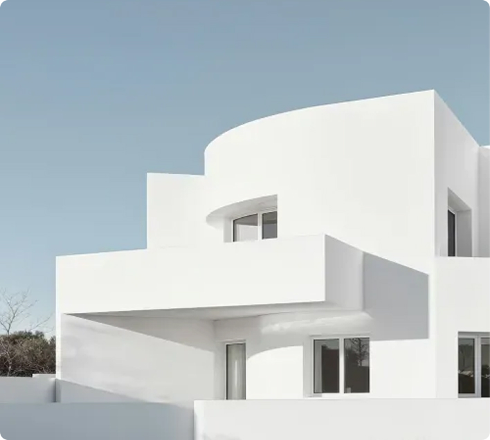 Modern white greek house